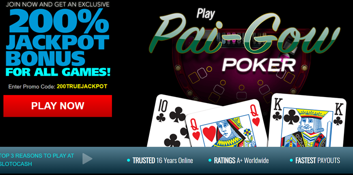 Slotocash All Games Bonus Play Pai Gow Poker